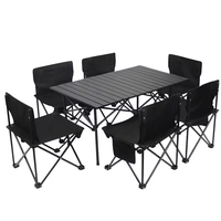 Mobilier de jardin Table pliante portable 1 table 2/4/6 chaise Ensemble table et chaises pliantes pour le camping et la plage