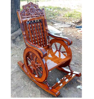 Fauteuil à bascule artisanal en bois de Sheesham avec design classique inclinable pour salon, mobilier d'intérieur et décoration intérieure