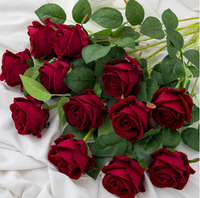 Bouquet de mariée en soie artificielle réaliste de 50 cm, rose blanche, pour la décoration de la maison et de mariage, Saint-Valentin et Thanksgiving