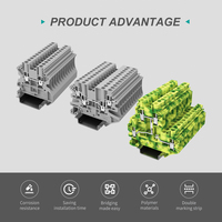 UT Remplacement 2.5mm 2in 2 Out Type de vis Double niveau Din Rail Fil de terre Bornier Connecteur de terre Contact 1000V