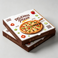 Boîte à pizza en kraft uni en gros, emballage en carton ondulé robuste anti-écrasement, livraison en 72h