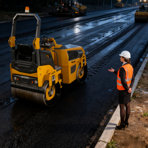 Mini rodillo vibratorio hidráulico de 5 toneladas y 6 toneladas con anguila doble, dos ruedas con maquinaria de construcción - Product Image 3