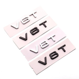 V6T V8T V10 מכתב לוגו רכב מדבקות לאאודי S3 A4L A6L A7 Q5 Q7 גוף שינוי אביזרי צד פגוש קישוט מדבקות - Product Image 3