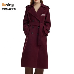 <span class=keywords><strong>Manteau</strong></span> d'hiver pour femmes Boying New Wool Double Breasted Trench Coat avec <span class=keywords><strong>ceinture</strong></span> rétro classique Long Top Button Decoration - Product Image 1