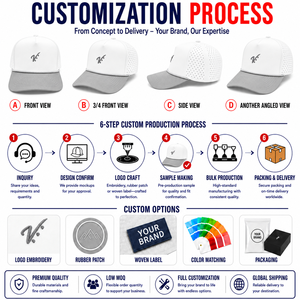 Waterproof 5 Panel Laser Perforated Golf Cap 3D Embroidered <b>Rope</b> Snapback Custom Logo Breathable Outdoor Unisex - Product Image 2