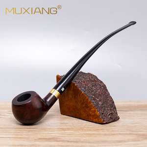 Muxiang Briar Wood Pipe Bent Type 9mm Mortise Joint Handmade Tobacco Pipe Reading Pipe - Product Image 2