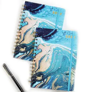 Wholesale Cheap Customised Luxury Hardcover Marble Gilt A5 Agenda Diary Almanac Custom Planner Journal