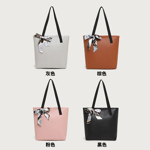 New Arrive Luxury Brand Designer Pu One-Shoulder <b>Tote</b> Bag <b>Zip</b> Large Capacity Scarf Decorated Trending Handbags for Tanjing - Product Image 3
