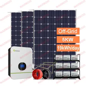 5kw sistema de painel solar fora da grade com bateria nova luz solar para jardim 2019 casa energia