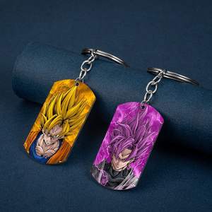60 Estilos de Accesorios de Anime DBZ, Llavero de <span class=keywords><strong>Goku</strong></span>, Collar DBZ, Trunks, Vegeta, Gogeta, Llavero de Metal de Anime, Anillo de Llavero de Acero de Titanio - Product Image 5