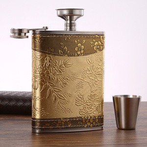 Gourde à liqueur portable et ensemble d'entonnoir en acier inoxydable massif, <span class=keywords><strong>petite</strong></span> gourde à <span class=keywords><strong>whisky</strong></span> à vis, flacon à vin pour boire à l'extérieur - Product Image 2