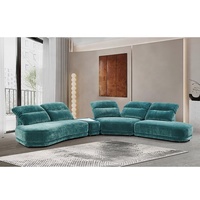 Gran oferta, conjunto de sofá de tela Roma, muebles de sala de estar, sofá moderno sin hueso, sofá verde futón, sofá suave de terciopelo