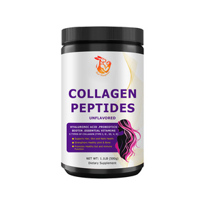 Collagène de Poisson Sauvage Bovin Nourri à l'Herbe, Peptides de Collagène de Poulet Type II, Acide Hyaluronique, Probiotiques 5B CFU, Poudre pour l'Hydratation de la Peau et la Santé Intestinale - Product Image 1