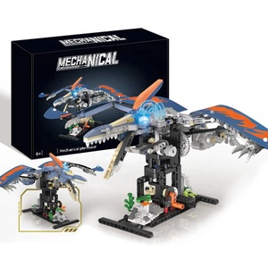 586 pièces engrenage mécanique ptérosaure blocs de construction modèle bricolage bionique <span class=keywords><strong>Cyborg</strong></span> dinosaure briques tringlerie Kit de Construction avec lumières - Product Image 1