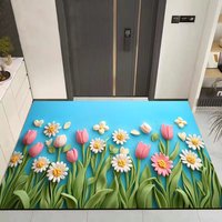 Tapis d'entrée intérieur commercial antidérapant, moderne, géométrique, résistant aux taches, adapté aux animaux domestiques