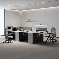 Ensemble de bureau et chaises minimalistes pour 4 et 6 personnes avec fonction de rangement au design moderne