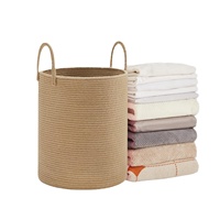 Panier à linge moderne et simple en jute et coton tissé, personnalisé, pour chambre à coucher