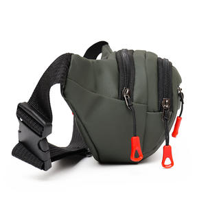 Riñonera impermeable unisex de 13 pulgadas con bolsillo con cremallera para viajes al aire libre, deportes, gris, negro, azul, verde, color sólido - Product Image 5