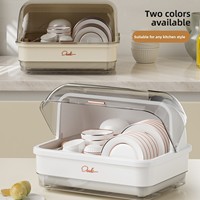 Plastik-Geschirrschrank Extra-Große Bodenstehende Küchenablage mit Deckel Staubdicht Modernes Minimalistisches Design