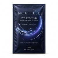 Sachet personnalisé imprimé anti-odeur en feuille d'aluminium estampée argentée 8ml pour emballage de patchs hydrogel pour les yeux avec encoche de déchirement, gel rafraîchissant à la Tanaisie bleue