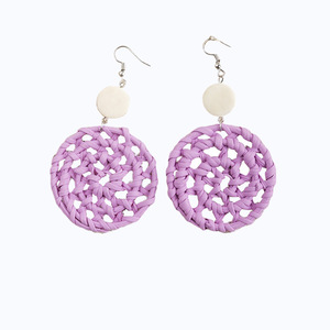 Boucles d'oreilles clous élégantes en rotin tressé à la main style ethnique bohème 2025 pour <span class=keywords><strong>femme</strong></span> – Idée cadeau tendance - Product Image 6
