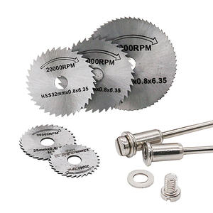 7 pièces Mini ensemble de lames de scie circulaire Hss disque de coupe <span class=keywords><strong>accessoires</strong></span> d'outils rotatifs pour <span class=keywords><strong>Dremel</strong></span> 3.2mm tiges compatibles <span class=keywords><strong>bois</strong></span> plastique aluminium - Product Image 2