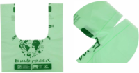Sac plat réutilisable pour t-shirt imprimé sur mesure avec gaufrage pour supermarché et sac sur rouleau