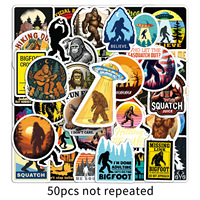 50 Pegatinas de Sasquatch de Dibujos Animados, Retro, Tendencia para Exteriores, Creativas, para Computadora, Casco, Patineta, Decoración Impermeable