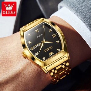   Reloj para hombre 5528, marca original, reloj de cuarzo para negocios, resistente al agua, luminoso, con esfera tonneau, reloj con fecha y día. - Product Image 2