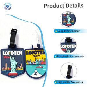 Etiquetas de Equipaje de PVC Personalizadas al por Mayor con Logotipo, Etiquetas de Identificación para Maletas, Etiquetas de Viaje para Regalos y Recuerdos - Product Image 2