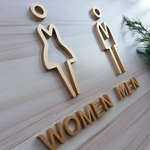 Nuevo Letrero de Latón Fundido de Precisión para Decoración, Letrero de WC, Letrero de Pared para Baño, Señalización de Puerta, Ícono Masculino y Femenino - Product Image 1
