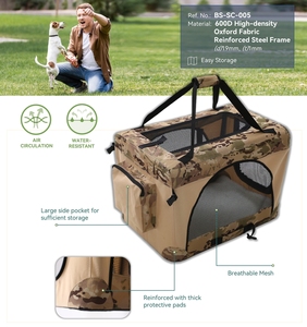 2023 Nouveau produit Caisse de voyage pour chien avec cadre en acier solide, caisse pliable pour animaux de compagnie, caisse pour chien portable pour grands chats et petits chiens - Product Image 4