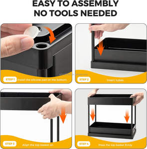 2 ชั้นเลื่อนตู้ตะกร้าลิ้นชักดึงออกภายใต้อ่างล้างจานห้องน้ําพลาสติกชั้นวางอ่างล้างจานOrganizer - Product Image 4