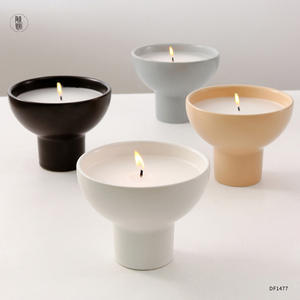 Porte-bougie en céramique Fengxi DF1477, gobelet rond mat vide pour bougie à la cire de soja, cadeau fait main - Product Image 2
