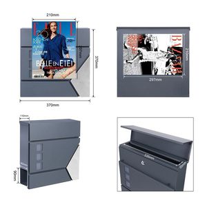Buzón de Pared de Acero Inoxidable de Alta Calidad, Buzón de Paquetería, Buzón de Correos de Metal para Exteriores - Product Image 2