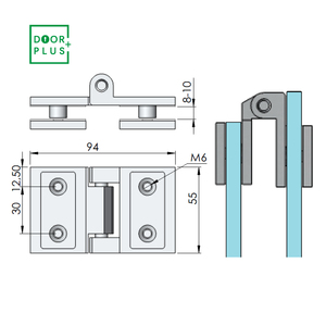 Doorplus Charnière pliante en laiton de taille compacte Couvercle magnétique en acier inoxydable <span class=keywords><strong>Vis</strong></span> invisibles décalées pour porte pliante en verre - Product Image 6