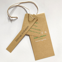 CF-HT25169 personnalisé propre nom étiquettes de vêtements de luxe logo de marque conception libre étiquettes volantes de vêtement recyclées pour vêtements propre logo