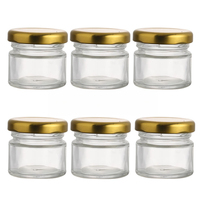 Petits pots en verre de 30 ml (1 oz) avec couvercles métalliques à vis - Mini pots à miel et à bougies pour l'artisanat, les épices, les faveurs de mariage et l'emballage