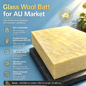 <span class=keywords><strong>Laine</strong></span> <span class=keywords><strong>de</strong></span> <span class=keywords><strong>verre</strong></span> ignifuge non revêtue pour murs, norme australienne, R1.5, R2.0, R2.0HD, R2.5HD, R2.7 - Product Image 2