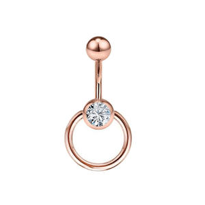 Ombligo de acero inoxidable, anillo para el ombligo, Piercing para el ombligo esclavo para niños, pendiente colgante con circón, joyería para Piercing corporal - Product Image 6