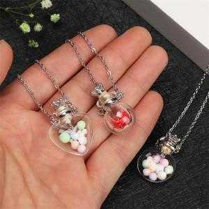 Pendentif Collier Goutte d'Eau Cœur en Agate Cristalline Ouvrable pour Huile Essentielle, Bijou Commémoratif Parfumé, Flacon Tendance en Émail - Product Image 3