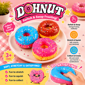 Jouets Squishy Populaires Doux et Moelleux, Assortiment de 3 Couleurs, Donuts Squishy Anti-Stress Mignons et Solides pour Enfants - Product Image 2