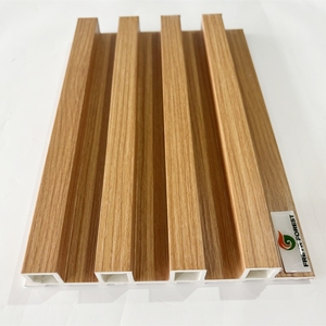 Modern Wood <strong>Plastic</strong> WPC LED Light Wall Panel Water-Proof Indoor Hollow Decoration Timber <strong>Cladding</strong> for <strong>Bathroom</strong> Fluted Laminated - Product Image 6