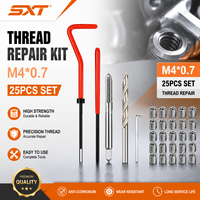 Kit de réparation de filetages 25 pièces M2-M12x1.75, kit d'inserts He Licoil, ensemble d'outils de réparation de filetages avec outils d'installation pour perceuse et taraudeuse