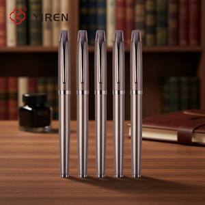 <span class=keywords><strong>Penna</strong></span> <span class=keywords><strong>Stilografica</strong></span> di Lusso Personalizzabile YIREN in Metallo Antracite, Punta da 0,38mm, Finitura Lucida Brillante, Pennino Robusto per Uso Professionale - Product Image 4