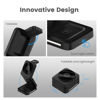 Station de charge rapide sans fil magnétique plate 3-en-1 15W, design portable, multifonction, support de téléphone portable, nouveauté 2025
