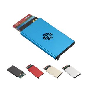 Portefeuille en métal avec logo personnalisé, cadeau d'affaires personnalisé, porte-cartes automatique pour hommes, fabriqué en aluminium - Product Image 1