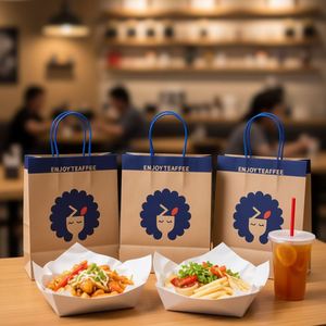Medium <b>Rope</b> Handle Kraft Paper Bags Custom Printed for Shopping & Gifts - Product Image 2