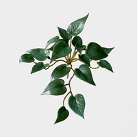 Gel doux plante charnue Mini fausses feuilles cuivre Herba Anthurium Andraeanum décoration de la maison mur de bureau artificiel vert