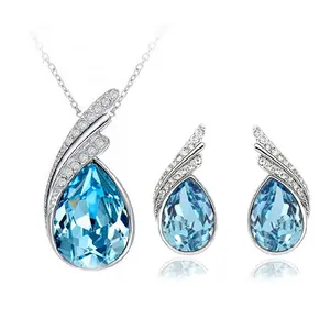 2023 Fine Dubai Jewellery Set Women Water Drop Earring Necklace Sets Wedding Jewelry set